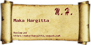 Maka Hargitta névjegykártya